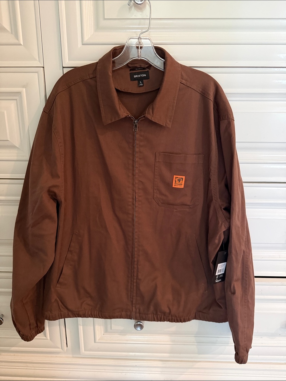 Brixton Men's Rust Brown Zip Shirt Jacket